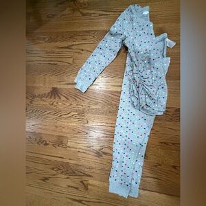 Old Navy Gray Pajama Set with Multicolor Polka Dots